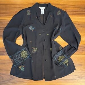 Studio I Black Embroidered Blazer